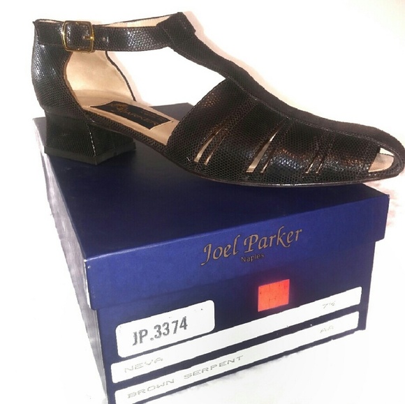 Joel Parker Neva Vintage Brown Snake Serpent Shoes - Picture 1 of 8